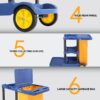 TUFFIOM Commercial Traditional Cleaning Janitorial 3-Shelf Cart