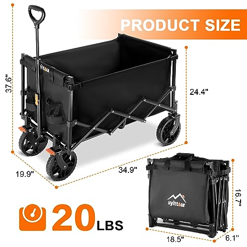 95e3ff08de9145a0a94e59ef499660dd Uyittour Collapsible Wagon Cart Heavy Duty Foldable, Utility Grocery Wagon for Camping Sports Shopping