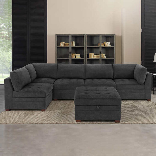 96178b59842640caabb65590293f315d Thomasville Tisdale Fabric Sectional with Storage Ottoman