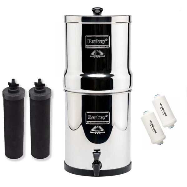Royal Berkey Gravity-Fed Water Filter with 2 Black Berkey Elements and 2 PF-2 Fluoride and Arsenic Reduction Elements