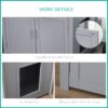 PawHut Wood Cat Litter Box Enclosure Furniture w/ Adjustable Interior Wall Grey