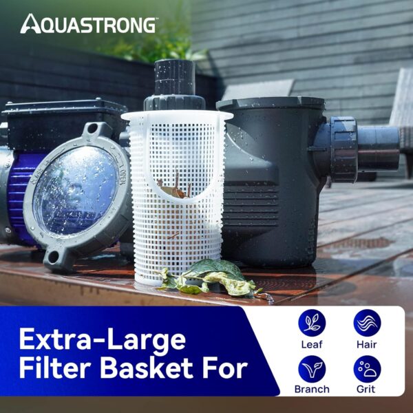 9684db9c37e84c6aaab68a68099b3153 AQUASTRONG In/Above Ground Pool Pump, High Flow (with Timer, 2HP, 8917 GPH, 220V)