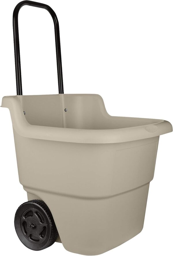 9689a7ea625542fda2a9ecc8a08f37be Resin 15.5 Gallon Multi-Purpose Rolling Cart with Wheels, Durable Plastic, Brown/Taupe