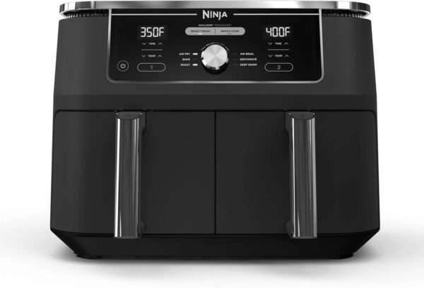 96956fcc621e4335bc7a9b2c3df2df6b DZ401 Foodi 10 Quart 6-in-1 DualZone XL 2-Basket Air Fryer with 2 Independent Frying Baskets, Match Cook & Smart Finish to Roast, Broil, Dehydrate for Quick, Easy Family-Sized Meals, Grey