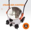 16 Gallon 6.5 Peak HP Stainless Steel Wet/Dry Shop Vacuum with Fine Dust Filter, Locking Hose and Accessories WD1956