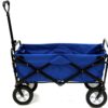 Outdoor Utility Wagon, Solid Blue & Coleman Cooler Four-Person Portable Camping Chair, Blue