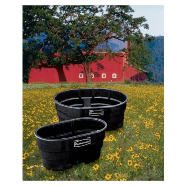 Rubbermaid FG424500BLA Stock Tank, 150 Gal Capacity, Plastic, Black
