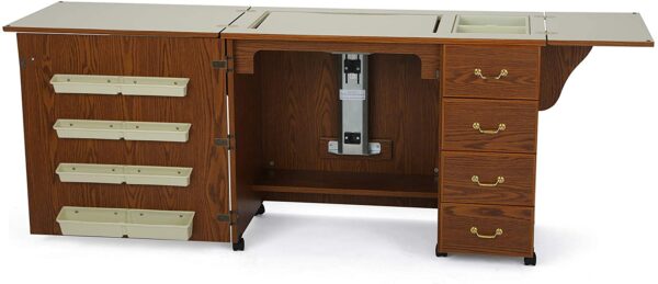 9782ce0dc8f447439c77c421914aa4a6 Sewing Cabinet for Sturdy Sewing, Cutting, Quilting, and Crafting with Storage and Airlift, Black Finish