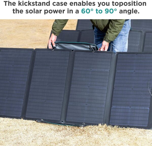 978cd2336dfe4e0b9879b8cf65f3c698 EcoFlow 160W Portable Solar Panel for Power Station, Foldable Solar Charger with Adjustable Kickstand, Waterproof IP67 for Outdoor Camping,RV,off Grid System