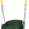Eastern Jungle Gym Heavy-Duty High Back Full Bucket Toddler Swing Seat | Coated Swing Chains Fully Assembled | Green Swing Set Accessory