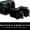 DZ401 Foodi 10 Quart 6-in-1 DualZone XL 2-Basket Air Fryer with 2 Independent Frying Baskets, Match Cook & Smart Finish to Roast, Broil, Dehydrate for Quick, Easy Family-Sized Meals, Grey