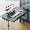 SAIJI X-Large Adjustable Laptop Table with Storage Drawer