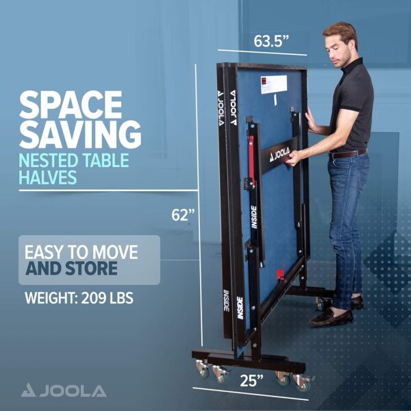 984461c80a394ba9a5f3a0ed08a55b78 JOOLA Inside Professional MDF Indoor Ping Pong Table with Quick Clamp Table Tennis Net and Post Set - 10 Minute Easy Assembly - Tournament Quality - Foldable with Single Player Playback Mode