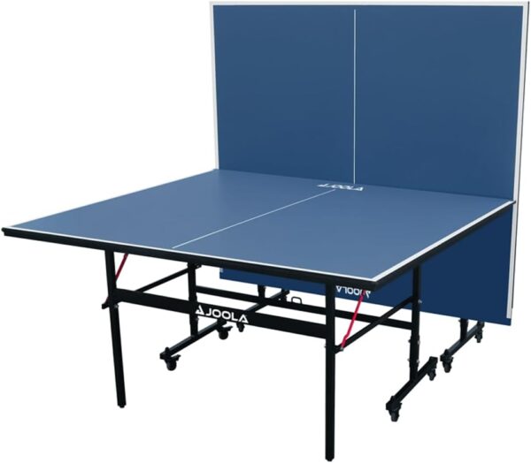 98d78691e90a427abe838bd11c6cd8be JOOLA Inside Professional MDF Indoor Ping Pong Table with Quick Clamp Table Tennis Net and Post Set - 10 Minute Easy Assembly - Tournament Quality - Foldable with Single Player Playback Mode