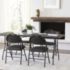 COSCO Deluxe 6 foot x 30 inch Fold-in-Half Blow Molded Folding Table, Black