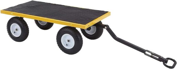 996d2864c2ac49d6a0697fb1c403a8f1 7 Cu Ft Heavy Duty Steel Utility Cart, with Steel Mesh Bed 1200 Pound Hauling Capacity, for Outdoor, Yard Camping, Yellow
