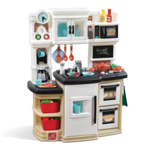 Step2 Great Gourmet Tan and White Plastic Kid Kitchen Playset includes 35 Piece Toy Kitchen Playset