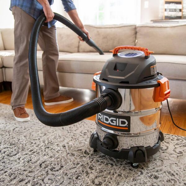 9972677066c0433b9e885b20ce614f55 10 Gallon 6.0 Peak HP Stainless Steel Wet/Dry Shop Vacuum with Filter, Locking Hose and Accessories WD1060