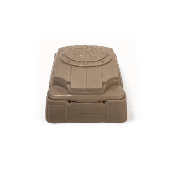 9a0eb777b9f14f6b95b1f1970b29a802 Step2 Play and Store Kids Plastic Sandbox with Cover, Brown