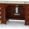 Sewing Cabinet for Sturdy Sewing, Cutting, Quilting, and Crafting with Storage and Airlift, Black Finish