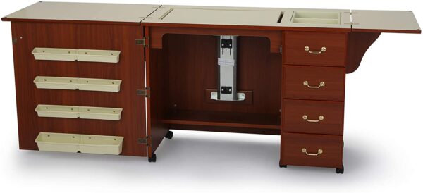 9a70e69cee614127a6bd1e63c55e6405 Sewing Cabinet for Sturdy Sewing, Cutting, Quilting, and Crafting with Storage and Airlift, Black Finish