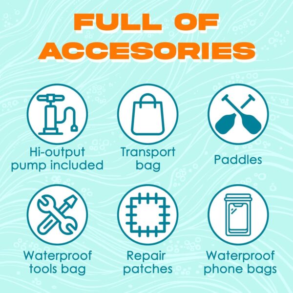 9b071ac321d84f44a2cb0ffc735d7651 KP Inflatable Kayak 2 Person with Sun Canopy (Detachable) + Kayaks for Adults + 3rd Seat for Dog/Child + Waterproof Phone Bags + Adjustable Seats + Kayak + Backrests & More + New 2024 + Yellow Green