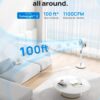 Dreo Pedestal Fan with Remote, PolyFan 513S, 43'' Quiet Standing Fan for Home Bedroom, 120°+105° Smart Oscillating Floor Fans with Wi-Fi/Voice Control, Works with Alexa/Google, 6 Modes, 8 Speeds,Grey