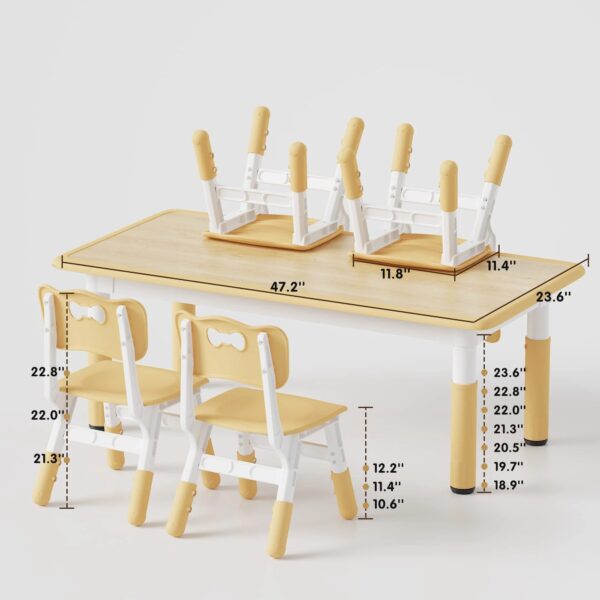 9b74c0e8308a4af995ff83fdadc4932b Brelley Kids Table and 4 Chairs Set for Ages 2-8