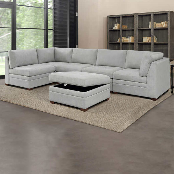 9bc8bc75e03f4f4dbc6594524255fd1b Thomasville Tisdale Fabric Sectional with Storage Ottoman