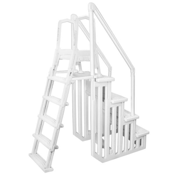 9c33e9731c154c38abfb09c8ece19acf Deluxe A-Frame Above-Ground Swimming Pool Ladder Large Entry Non
