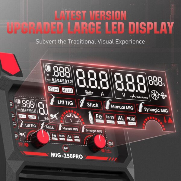 9ca572d01f0f4cb681d9b6d6a78a518f 135Amp MIG Welder,110V Flux Core Welder Flux MIG/Lift TIG/Stick 3-in-1 Large LED Digital Display Welding Machine IGBT Inverter Welder FLUX-135PRO
