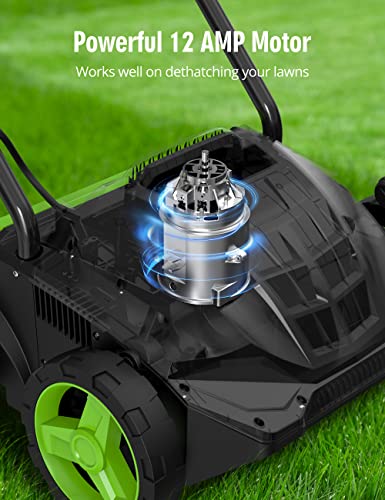 9d21b74ea3ab4e608946d8c3d1e38a15 SWIPESMITH 13-Inch 12 Amp Electric Dethatcher Scarifier with Foldable Handle, 2-in-1 Lawn Dethatcher