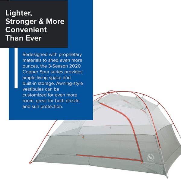 Big Agnes Unisex's Copper Spur Tent, Orange, 3 Person