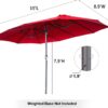 15ft Patio Umbrella with Solar Lights, Large Double Umbrella Outdoor, Rectangle 180''x106'' Umbrellas with 156 PCS LED Lights and Crank Handle for Backyard Deck Pool Shade in Black(1.9" Pole)