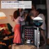 24 inch Wine Cooler, 46 Bottle - Dual Zone Built-in or Freestanding Fridge with Stainless Steel Reversible Glass Door, for Home, Kitchen, or Office.
