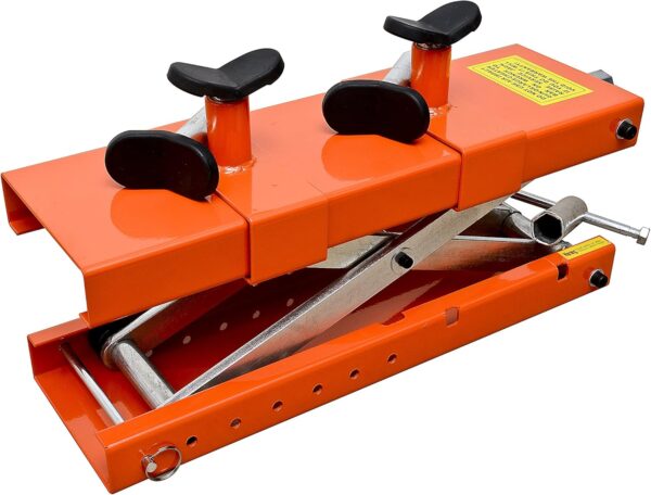 9dcad04d4d5247c89e89f688d10e7352 1500LB Air-Operated Motorcycle & ATV Lift Table – 48" Wide with Side Extensions, 2-Year Warranty