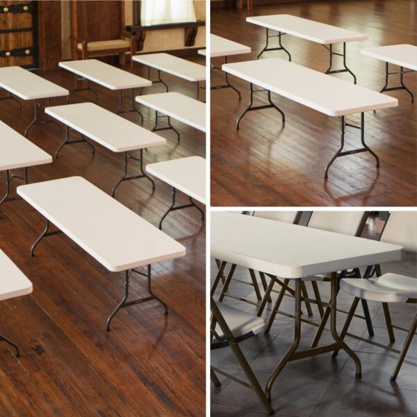 Lifetime 8 Foot Rectangle Folding Table, Indoor/Outdoor Commercial Grade, Almond (22984)
