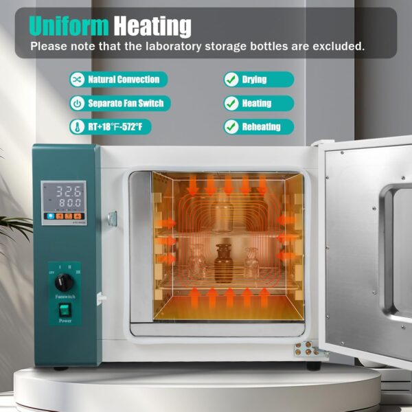 9ed4f756a67e4895a47f8bb5aec9da12 110V 1000W Horizontal Electric Blast Drying Oven 45L/12Gal Lab Forced Air Convection Drying Oven with Intelligent Temperature Controller for Industrial, Schools, Research Institutes