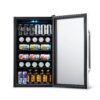 Newair 126 Can Beverage Refrigerator Cooler, Freestanding Mini Fridge with SplitShelf in Stainless Steel for Home, Office or Bar
