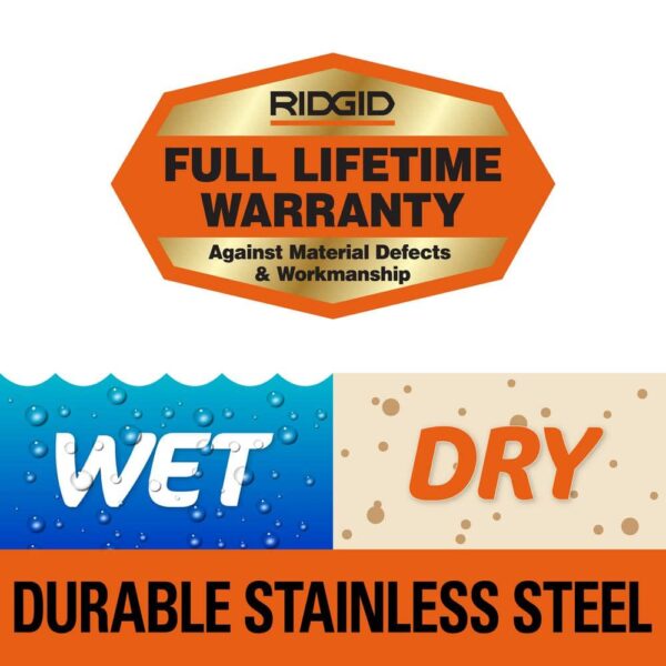9f3429cae8ef4af799728261f03a3f43 10 Gallon 6.0 Peak HP Stainless Steel Wet/Dry Shop Vacuum with Filter, Locking Hose and Accessories WD1060