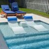 Classic White - in-Pool Chaise Lounger – Designed for Water Depths Up to 9” – Aqua Outdoors – Set of 2 – Compatible with All Pool Types - Poolside & Sun Deck Tanning