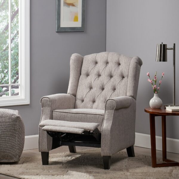 9fcfc6d0be7647409dc2f9bfde5c0390 Breyon Contemporary Tufted Fabric Push Back Recliner