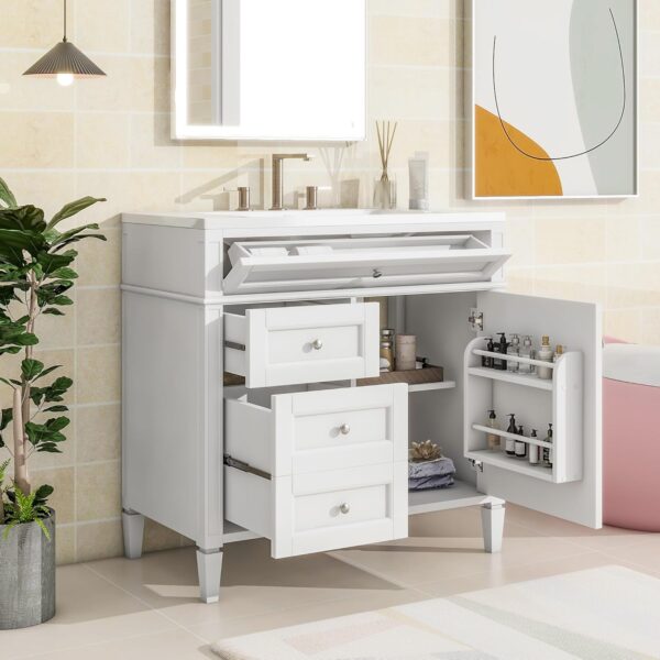 a01755e46a264d2f9fe5f7d5e181f254 36" Bathroom Vanity with Single Sink Combo, Modern Undermount Bathroom Sink Cabinet with 2 Drawers and a Tip-Out Drawer, Freestanding Bathroom Vanities, Soft Closing, Solid Wood Frame
