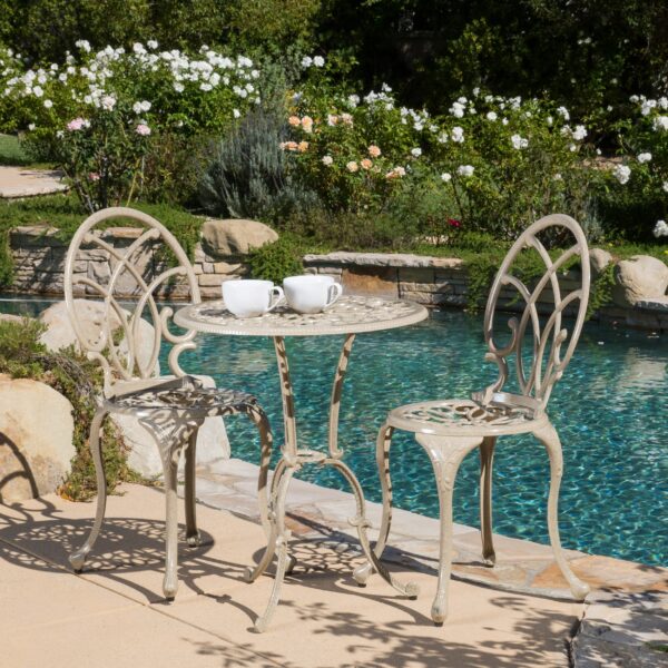 Andover Outdoor 3-Piece Aluminum Bistro Set