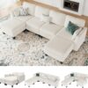 Modular Sectional Sofa, Convertible U Shaped Sofa Couch with High Density Memory Foam, 6 Seat Comfy Modular Sofa Couch for Living Room, Modern U Shaped Sectional Sofa, Dimgrey