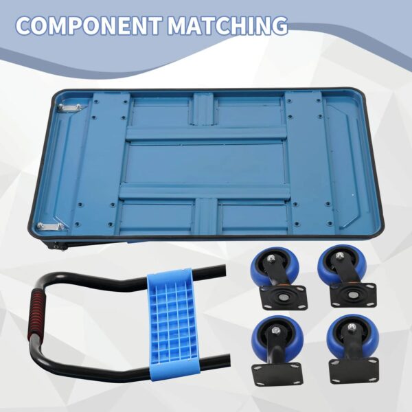 a067cfbdc0854f608b1c248b1456174f Lomive Platform Truck, 1100Lbs Hand Truck Push Cart Dolly