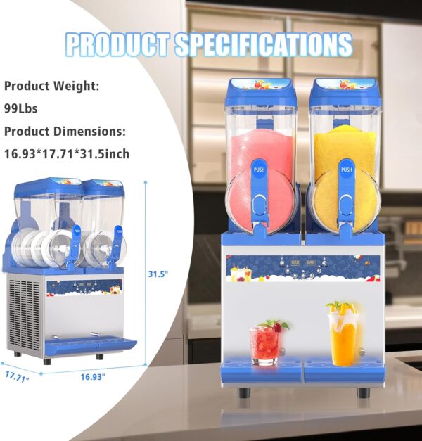a0f373c0761d48f69c3fa69d8c50ff5f Commercial Slushy Machine - 1000W 30L Tanks Slush Maker Machine 304 Stainless Steel Commercial Margarita Machines Efficient Cooling the Ideal Slushie Maker for Bars Cafes Restaurants