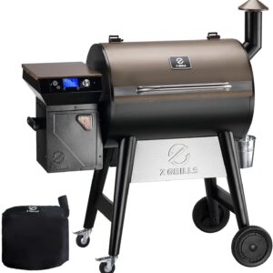 Z GRILLS Wood Pellet Grill Smoker with 552 Cooking Area & Front Shelf for Outdoor BBQ, Smoke, Bake and Roast, 550C