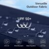 15ft Double Sided Patio Umbrella with Solar Lights, Outdoor Large Umbrellas with Crank Handle and 36 LED Lights, Rectangular Market Umbrella with Base Included for Deck Pool Shade