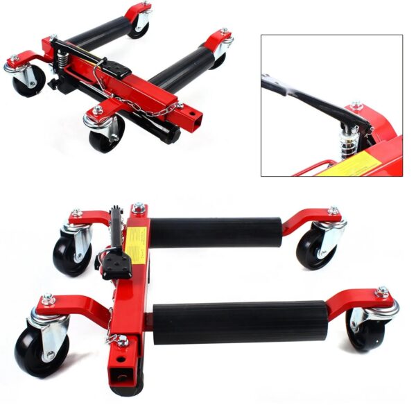 a1a3093e237f4433b19a9ed9ed6b25fb 1500lb HYDRAULIC Positioning Car Wheel Dolly Jack Lift Auto Vehicle Moving Hoist